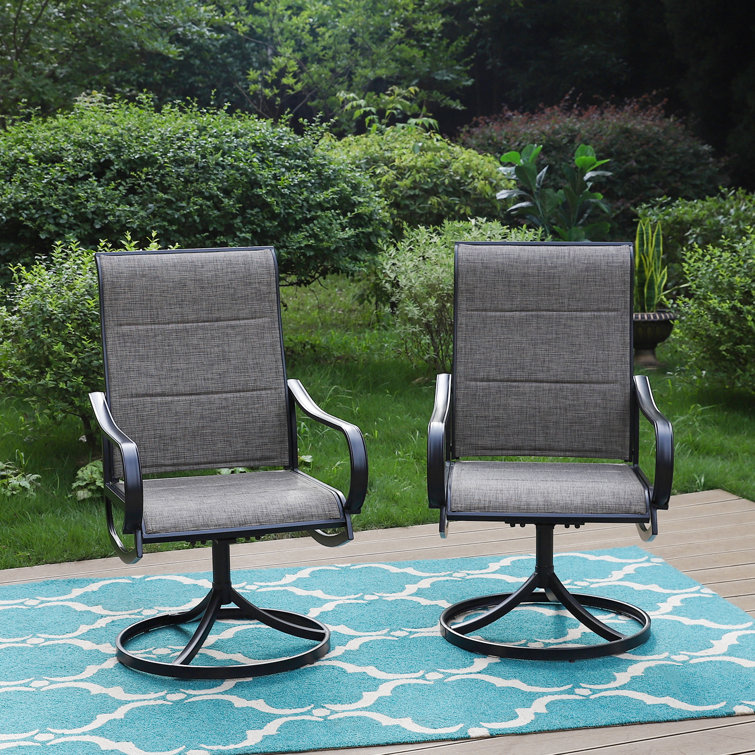 Padded swivel best sale patio chairs